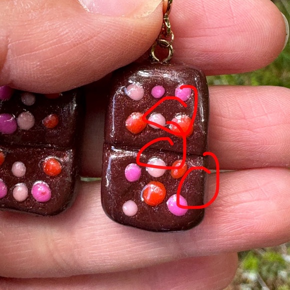 Polymer clay cosmic brownies Earrings - Picture 2 of 16